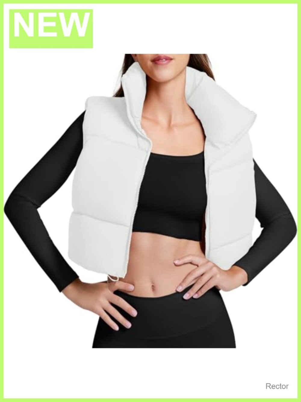 Womens Cropped Puffer Vest Quilted Sleeveless Zip Fall Winter Outerwear